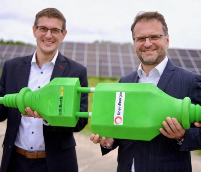 Tobias Schüßler, (COO GOLDBECK SOLAR), Andreas Feicht (Foto: GOLDBECK SOLAR)