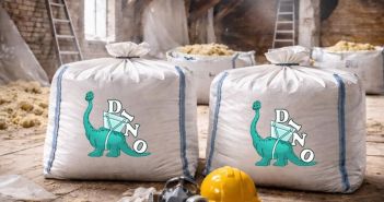 Energetische Sanierung steigert Mineralwolle-Abfallmengen: zertifizierte Big Bags für (Foto: DINO Containerdienst Berlin GmbH)